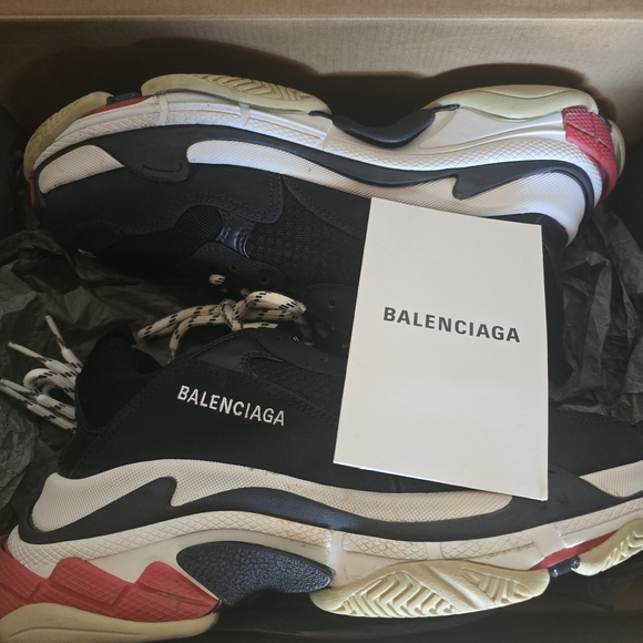 Balenciaga Black and Red Sneakers